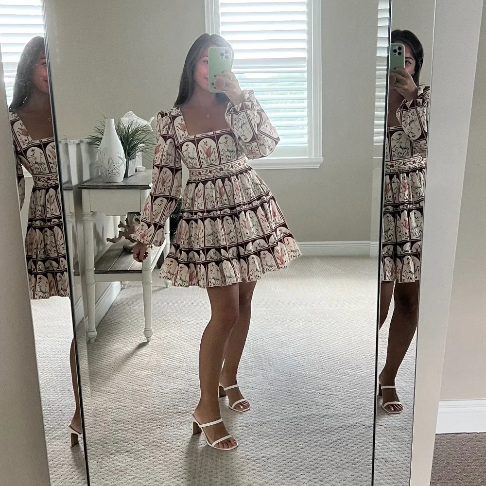 AGUA BY AGUA BENDITA Avena Garza floral-print cotton-poplin mini dress - Picture 6 of 6